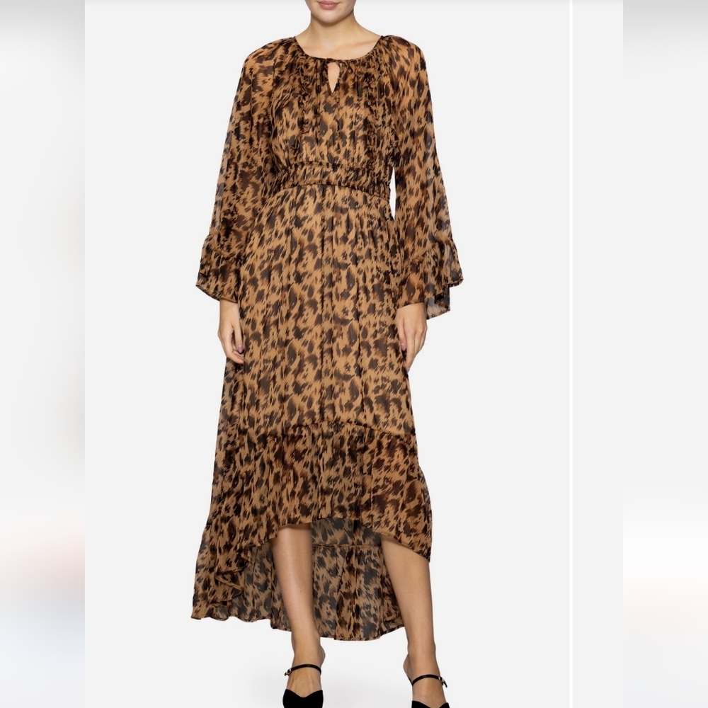 New Mellóday Leopard Print Long Sleeve Dress M - Picture 3 of 6